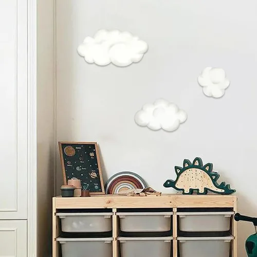 Miniatura 3 de Juego de calcomanías de pared de nubes de acuarela, calcomanías para guardería, habitación de bebé, sala de juegos, dormitorio, calcomanías de papel