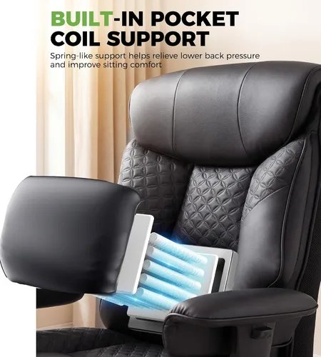 Miniatura 4 de GTPLAYER Gaming Chair with Foot Rest & Pocket Spring Cushion, Breathable Fabric for Home Office Desk, Ergonomic High Back Computer Chair with
