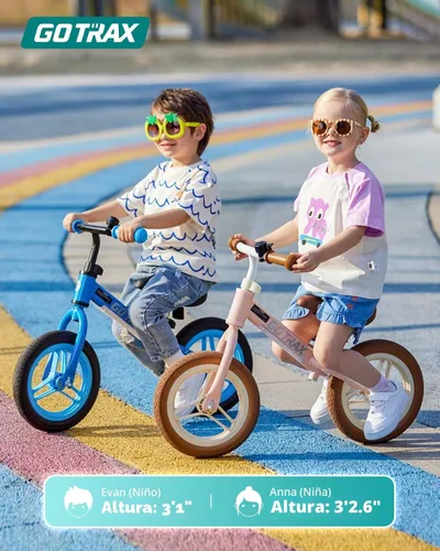 Miniatura 7 de Gotrax KS12 Bicicleta de equilibrio para niños de 2 a 5 años, bicicleta de empuje de 12 pulgadas con luz LED, asiento y manubrio ajustables, Rosa