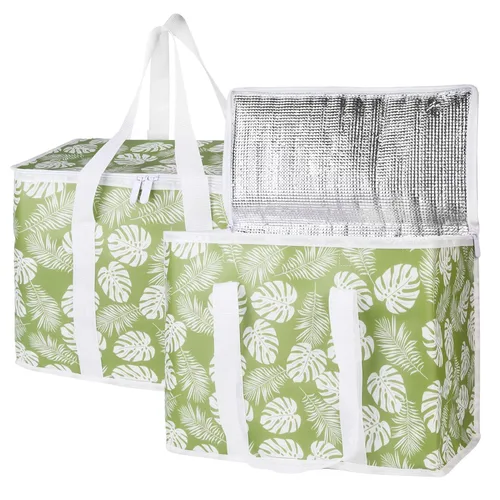 Miniatura 17 de Bodaon Paquete de 3 bolsas aisladas para entrega de alimentos para comidas calientes y frías, bolsas enfriadoras XXL, bolsa aislante para catering