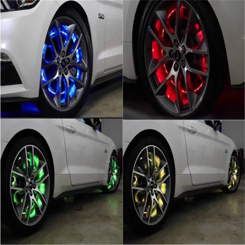Miniatura 6 de Juego de luces LED de 15.5 pulgadas para llantas de color de flujo de sueño para automóvil, camión, todoterreno, kit de anillo de rueda LED por