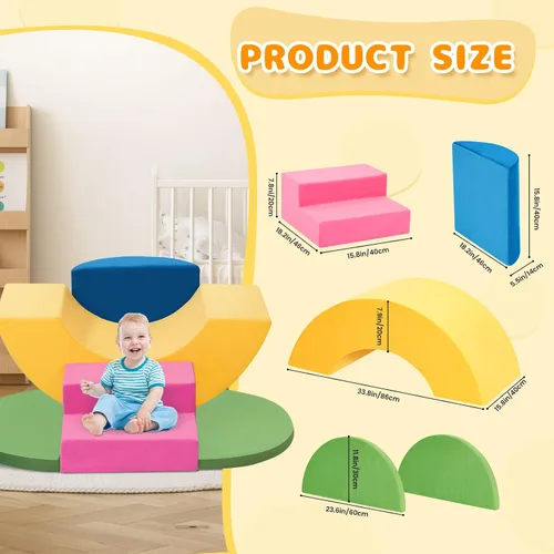 Miniatura 2 de Edbuosy Juguetes de escalada suaves para niños pequeños, juego de 5 bloques de escalada de espuma para bebés, para interiores, juguetes de escalada