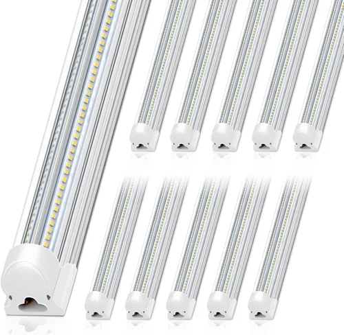 Miniatura 25 de Barrina T8 Luz LED para Taller 4 Pies, 40W 5500LM 5000K, Cubierta Transparente, Luces de Techo para Garaje, Lámpara LED en Forma de V, Luces