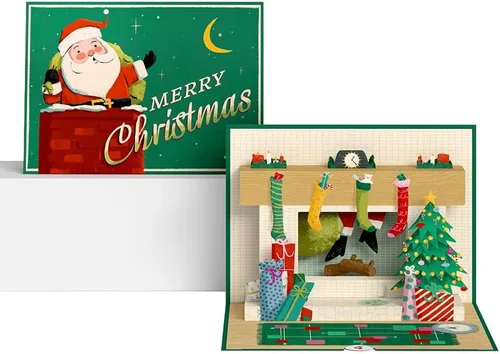 Miniatura 13 de Lovepop Tarjeta desplegable de Navidad para ella y él, tarjetas de felicitación navideñas 3D para niños, niñas, hombres, mujeres, motocicleta