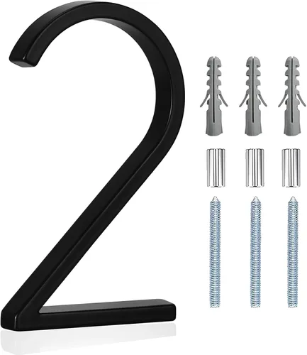 Miniatura 22 de Número de casa flotante de acero inoxidable de 5 pulgadas, números de casa modernos de metal antioxidante con kits de clavos para puerta, jardín
