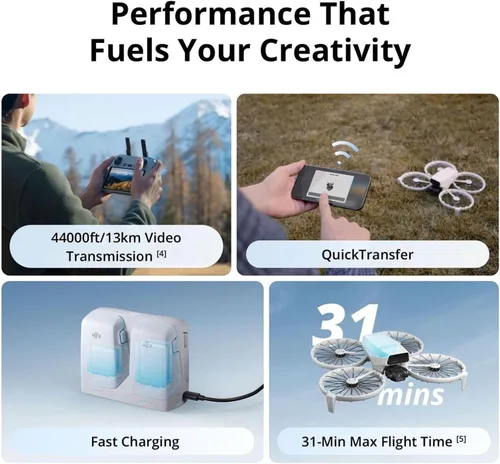 Miniatura 6 de DJI Flip con control remoto RC de 2 pantallas, paquete con tarjeta micro SD de 128GB y anillo protector de hélice y luz estroboscópica - dron