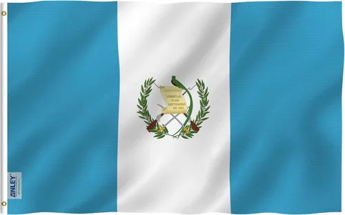 Anley Fly Breeze - Bandera de Guatemala de 3 x 5 pies, color vivo y a prueba de decoloración, cabecera de lona y doble costura, banderas