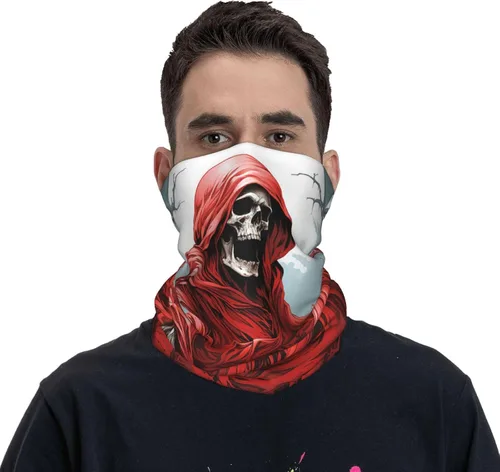 Miniatura 2 de CASGTNZ grim reaper angel Death Dark Blood red Neck Gaiter Face Cover Balaclava Gaiter Mask for Men Women Bandana for Motorcycle Cycling Riding
