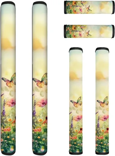 Miniatura 35 de Juego de 6 fundas para manijas de puerta con diseño de margaritas y flores americanas, 4 de julio, Día de la Independencia, fundas para manijas