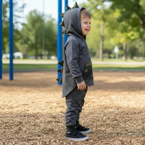 Miniatura 3 de Ropa de bebé niño para niños pequeños, traje de otoño e invierno, sudadera con capucha de manga larga + pantalones, 2 piezas