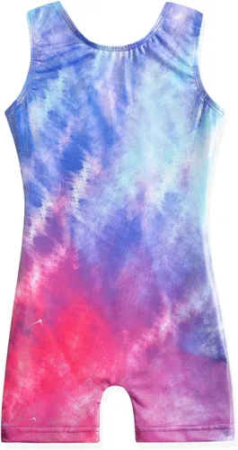 HOZIY - Leotardos de gimnasia para niñas, con estampado de unicornio, aurora, arco iris, sirena, dinosaurio, magdalenas, con pantalón ciclista con