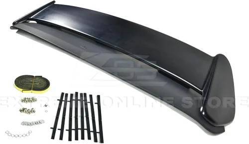 Miniatura 2 de para Honda Civic EJ6 3Dr Hatchback 1996-2000 Alerón trasero de techo estilo JDM Type-R de plástico ABS negro con imprimación Wing Spoiler CTR EK9