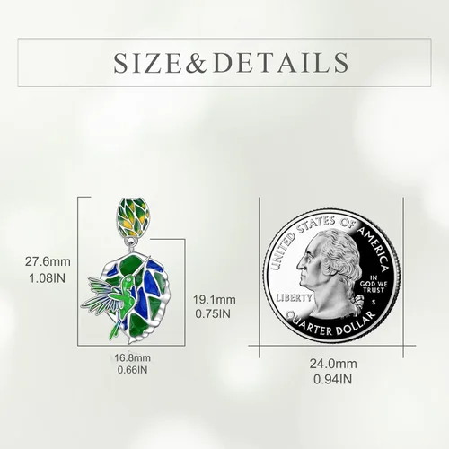 Miniatura 5 de CRMAD Aretes colgantes de plata de ley para mujer de ajolotlcolibríluciérnaga