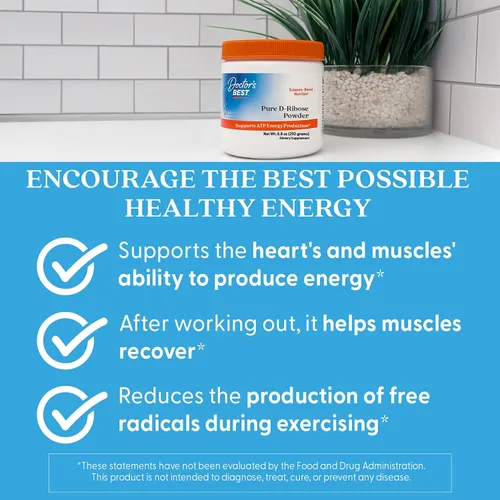 Miniatura 6 de Doctor's Best Pure D Ribosa - Suplemento en polvo para hombres y mujeres, apoya la producción de energía ATP en corazón y músculo, apoyo de salud