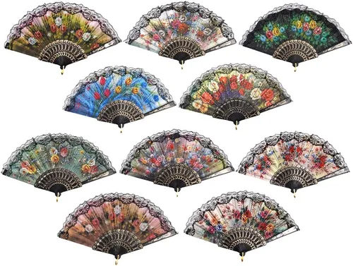 Miniatura 16 de HUNANBANG 4 abanicos de mano plegables de bambú oriental, solo para adultos, regalo de boda, recuerdos de fiesta, decoración de bricolaje