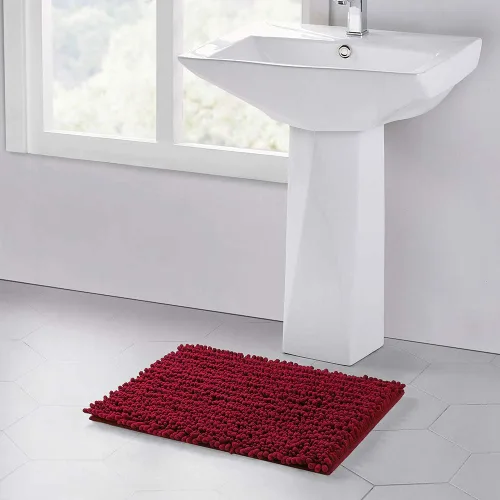 Miniatura 85 de Walensee Alfombra de baño antideslizante (24x17 pulgadas, rosa polvoriento) absorbente de agua, súper suave, lanuda de felpilla, lavable a máquina