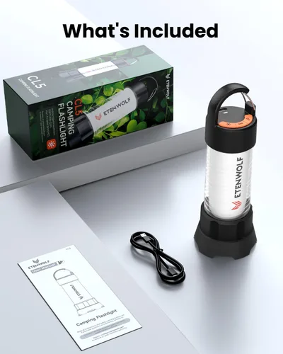 Miniatura 9 de ETENWOLF Linterna de campamento ultra brillante, mini linterna LED de 1000 lúmenes, linterna recargable de 5000 mAh con 6 modos, luz portátil