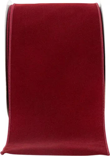 Miniatura 2 de Cinta Reliant Ribbon 92270W-957-40K Value Velvet con borde de alambre, 2-1/2 pulgadas x 50 yardas, escarlata/oro