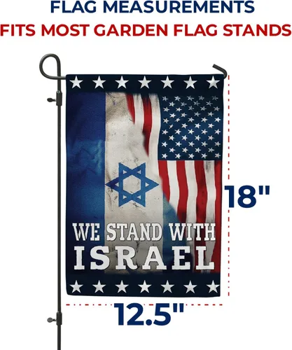 Miniatura 7 de We Stand with Israel Garden - Soporte de doble cara de 12.5 x 18 pulgadas, oramos por la amistad, bandera de israelí judío decorativo