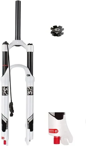 Miniatura 8 de Horquilla de suspensión de bicicleta de montaña de 5.512 in 26/27.5/29 pulgadas, aleación de magnesio 1-1/8 "tubo recto amortiguador de aire freno