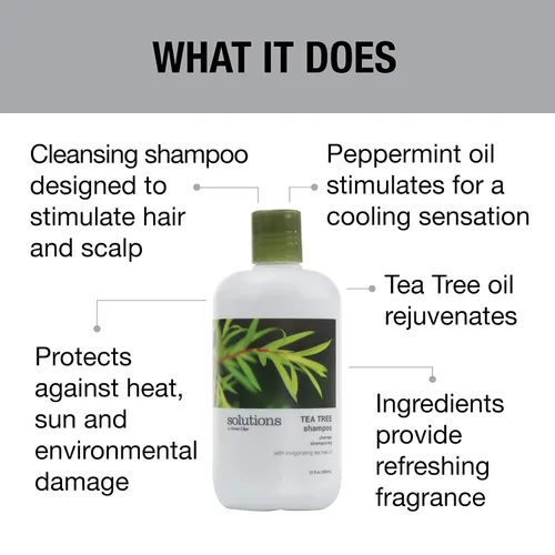 Miniatura 3 de GREAT CLIPS Solutions Tea Tree Shampoo 12 fl oz Tratamiento natural para el cuero cabelludo seco y la caspa con aceites esenciales vigorizantes