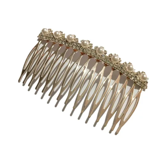 Miniatura 9 de Los accesorios de pelo nupcial de moda más populares Rhinestone perla aleación peine de pelo de la boda horquilla nupcial cristal horquillas