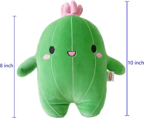 Miniatura 7 de BABOLI Peluche de cactus de peluche con cara sonriente y antena rosa, cactus de miel, juguete suave de peluche, bonito regalo para niños, niñas