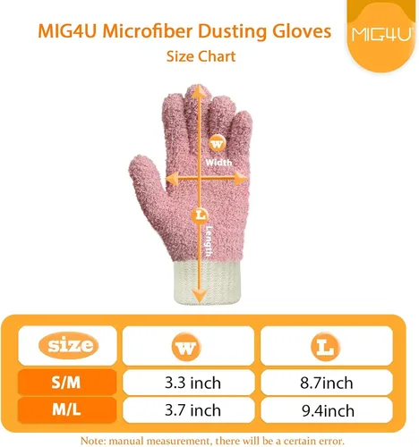 Miniatura 7 de MIG4U Guantes de limpieza de microfibra para el hogar, guantes para limpiar persianas, ventanas, contraventanas, muebles y coche, reutilizables, sin