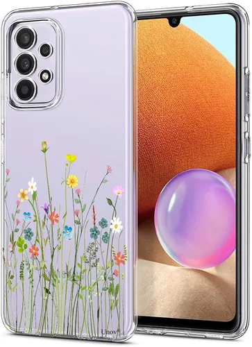 Miniatura 16 de Unov Funda diseñada para Galaxy A32 5G, funda transparente con [patrón antideslizante en relieve], protección delgada a prueba de golpes
