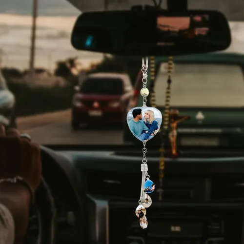 Miniatura 7 de Accesorios de coche colgantes de cristal con foto personalizada para mujeres y hombres, imágenes personalizadas para espejo retrovisor del Style 17