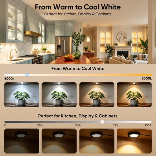 Miniatura 2 de VST Iluminación Inteligente Bajo Gabinete Compatible con Alexa y Google Home Assistant, Aplicación de Control Remoto, Montaje Empotrado o en Negro