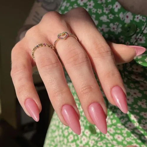 Miniatura 2 de Uñas postizas a presión color naranja claro brillante con forma de almendra, uñas adhesivas para mujeres y niñas, uso diario en 24