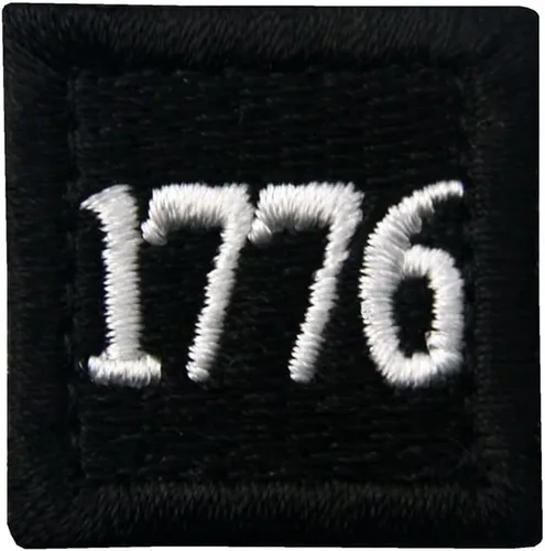 1776 American Independence Emblem Tactical USA Morale bordado apliques sujetador gancho y bucle parche - negro