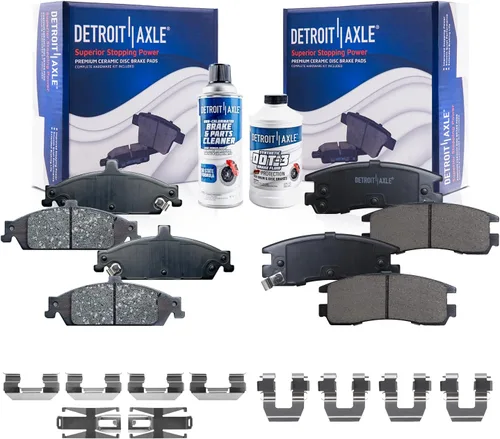 Miniatura 17 de Detroit Axle - Pastillas de freno traseras para Mercedes-Benz C230 C240 C280 C320 C350 CLK320 CLK350 CLK430 E300 E320 E420 E430 SLK350, pastillas