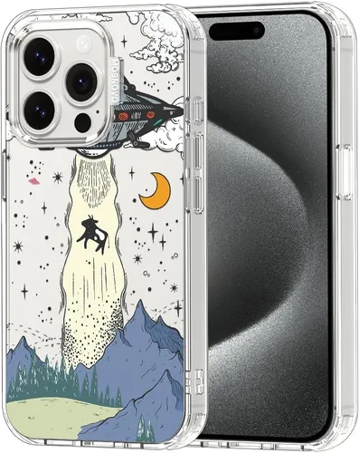MOSNOVO Funda para iPhone 15 Pro, [Buffertech protección contra caídas de grado militar de 6.6 pies] [Tecnología antidespegado] Diseño de funda