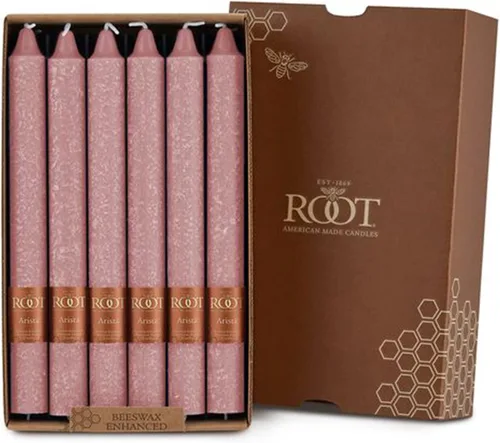 Miniatura 10 de Root Candles Velas de Cena Sin Aroma Juego de Velas en Caja de Mezcla Premium de Cera de Abeja, 9 Pulgadas, Rosa Polvoriento, 4 Unidades Rosa