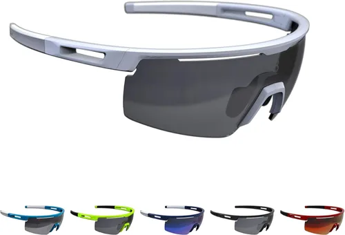 BSG-57 Avenger - Gafas deportivas con lentes intercambiables para ciclismo y protección solar Matt blanco