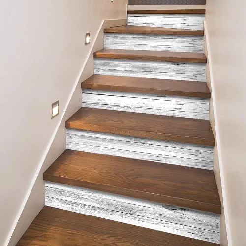 Miniatura 19 de funlife 14 tiras de calcomanías para elevadores de escaleras, vinilo para despegar y pegar, calcomanías decorativas para escaleras, 39.37 x 7.09