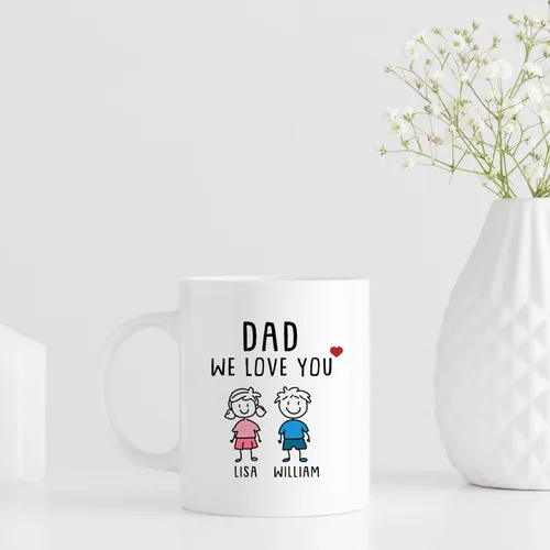 Miniatura 3 de Regalos personalizados para papá de hija e hijo, taza divertida del día del padre, regalos personalizados para el día del padre, divertida taza