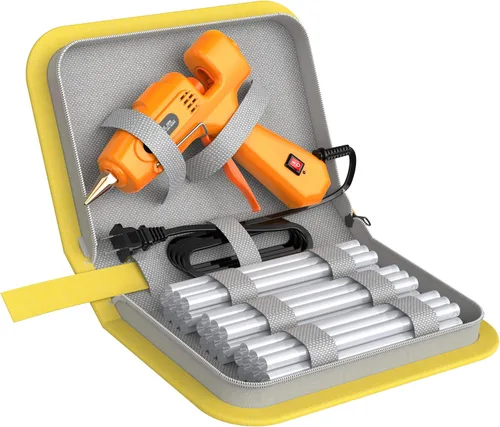 Miniatura 10 de Pistola de pegamento caliente IZIO con 21 barras de pegamento (7/16") y bolsa de almacenamiento - Calentamiento rápido de 100W (2-3 min), kit