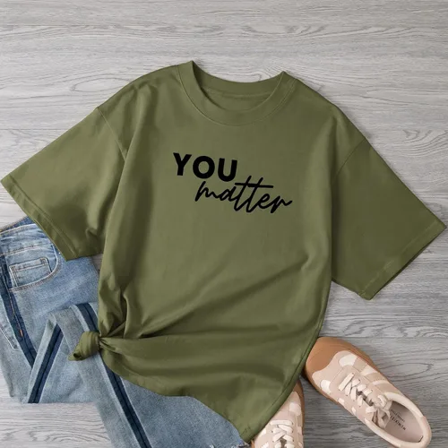 Miniatura 4 de Bobeutou Camiseta con texto en inglés You Matter to The Person Behind Me, You are Amazing Beautiful and Enough Linda camiseta divertida para mujer