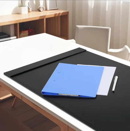 Miniatura 3 de Protector de escritorio de cuero de 30 x 18 pulgadas con rieles laterales para escritura, protector de escritorio ejecutivo para oficina, hogar