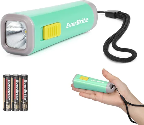 Miniatura 17 de EverBrite Linterna pequeña, mini linterna LED, uso de antorcha de plástico para emergencias, camping, al aire libre con cordón 3AAA batería