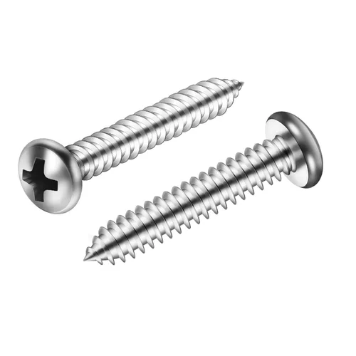Miniatura 10 de Mellewell Tornillo autorroscante #4 x 1 de cabeza de cacerola, tornillos de chapa metálica de cabeza plana, tornillos de madera, acabado negro