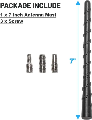 Miniatura 8 de Anina Mástil de antena de 7 pulgadas para Jeep Grand Cherokee 2011-2022, Renegade, Compass, Chrysler 200, Fiat 500 FM AM Radio Aerial 5091100AA