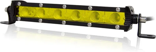 SKYWORLD Barra de luz LED, 7 pulgadas, 30 W, delgada, de una sola fila, impermeable, para inundación, todoterreno, luces amarillas, antiniebla,