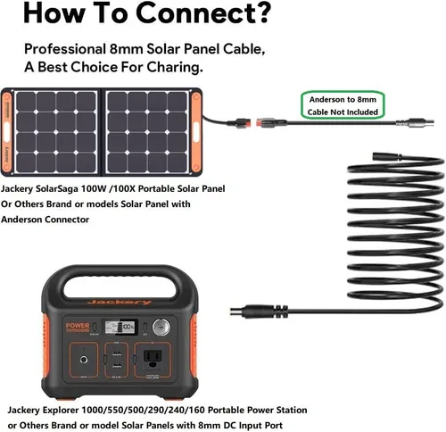 Miniatura 6 de Cable de extensión de 30 pies DC8mm 14AWG cable de extensión solar para Jackery/Anker/BLUETTI/EBL/GRECEL/Westinghouse y muchos otros generador solar