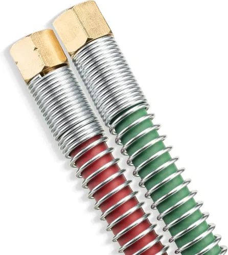 Miniatura 4 de SPARC Manguera de soplete de corte de grado T de 1/4 pulgadas, manguera de oxígeno y acetileno para gas de soldadura, accesorios B + juego de alivio