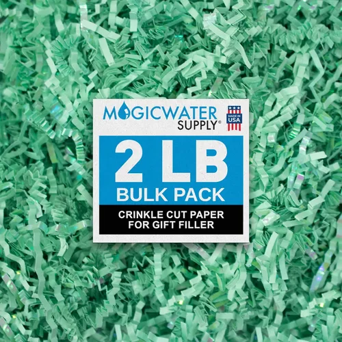 Miniatura 19 de MagicWater Papel de Corte Ondulado para Cestas de Regalo - 2LB - Blanco y Dorado - Perfecto para Relleno de Papel Triturado, Relleno de Cestas
