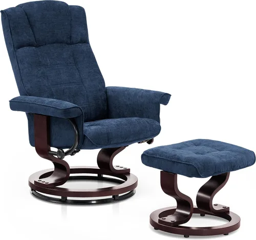 Miniatura 10 de MCombo - Sillón reclinable manual giratorio con otomana, juego de silla y otomana para autocaravana espacios pequeños, sala de estar, dormitorio
